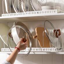 1 pièce Étagère de rangement et d'égouttage de cuisine style japonais simple, pour couvercles de casseroles, planches à découper et poêles