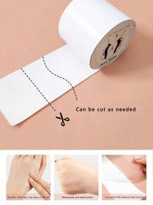 1pc Transparent Lift Nipple Concealer Set, Contains 5cm*5m Transparent Bandage & 10pcs Disposable Non-Woven Breast Petals, Anti-Sweat, Gather & Conceal Nipple, Can Be Trimmed - Clear - View 3