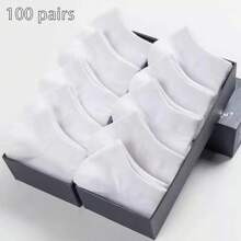 Juego de 3/10/15/20/30/50/100 pares de calcetines delgados y simples de colores negro, blanco y gris, calcetines invisibles, versátiles calcetines informales de verano para pareja, calcetines desechables de corte bajo