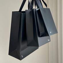 1 pièce Sac en papier avec poignée blanche, sac d'emballage pour bijoux et cadeaux