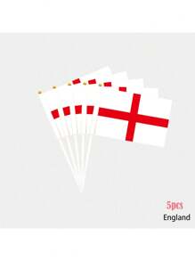 Ensemble de drapeaux de la Coupe du Monde à agiter à la main, Brésil, Angleterre et Espagne drapeaux multinationaux, drapeaux à agiter à la main pour événements sportifs, décoration de scène extérieure à grande échelle pour concerts, convient pour les supporters patriotes, 4 drapeaux de coins