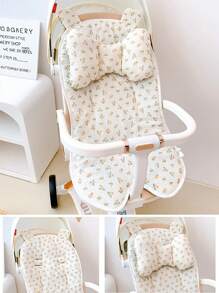 1件婴儿推车软座垫套装透气吸湿双面夏季凉爽多功能适用于婴儿餐椅儿童安全座垫