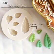 1pc Nature-Inspired Green Leaf, Rose Leaf, Elm Leaf, Turtle Back Leaf Silicone Cake Chocolate Mold, High-Quality Silicone Mold For Fondant, And Durable Kitchen Silicone Mold, Suitable For Various Holiday Cake Decorations - Forest Green Leaf Silicone Mold - View 17