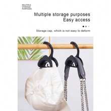 Wardrobe Bag Hook Rack, Solid Color Plastic Arch Backpacks Satchels Organizer Storage Rack Holder - Negro - Ver 4