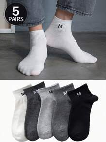 1/5 đôi tất vô hình dành cho nam, với thiết kế chống trượt sợi đôi, tất trắng, tất ngắn, tất đen, tất cổ thấp, tất mắt cá chân, thấm hút ẩm, mềm mại và thoáng khí, phù hợp cho công việc và giải trí, gia đình và thể thao, phong cách đại học, mặc hàng ngày cho mọi mùa, màu sắc ngẫu nhiên - Nhiều màu - Xem 7