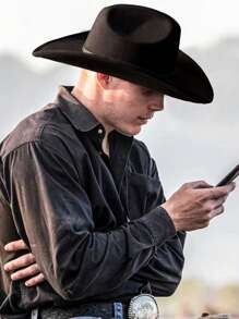 Women's Western Cowboy Hat With Belt Decor, Suitable For Daily Wear, Outdoor Beach Vacation, Wedding Hat - Multicolor - View 4