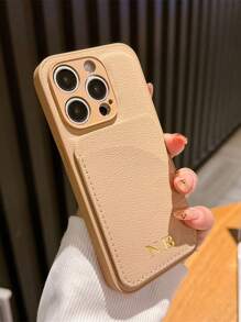 Funda de teléfono de lujo personalizada con tarjetero compatible con 16e 16 15 14 13 12 11 Pro Max Plus X XS XR Cubierta con iniciales personalizadas 3D grabadas con tecnología de estampado en caliente. Funda trasera clásica, un regalo perfecto para cumpleaños, graduación, bodas, Navidad, Halloween, baile de invierno, Día de la Madre, Día del Padre.