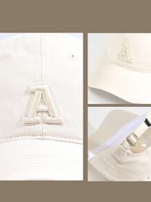 Czapka baseballowa z haftem w literę A Jednolity kolor Prosta, swobodna czapka sportowa Czapki z filtrem przeciwsłonecznym