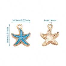 30pcs Alloy Colored Enamel Ocean Series Charms, Sea Star, Seashell, Sea Snail Pendants For DIY Jewelry Making, Crafts, Birthday, Wedding, Party Gifts