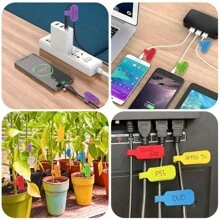 10 件装线缆标签钩环，彩色且可书写。自粘方便，电线分类带是最佳选择。清晰的标签确保有序、高效、专业的线缆管理。 - 彩色 - 查看 2