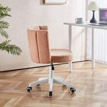 Silla de escritorio giratoria, sillón moderno de ocio con ruedas, tapizado cómodo y esponjoso, silla de maquillaje de altura ajustable para adolescentes, mujeres y niñas, elegante oficina en casa