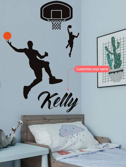 Personalized Name Wall Stickers – Custom Sports & Dinosaur Themed Decals – Football, Basketball, And Jurassic Room Decor For Kids Back To School