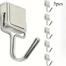 5pcs/Set 14lbs Super Strong Magnetic Hooks - Anti-Rust Space Saving Square Magnetic Hooks With 180° Rotating, Heavy Duty For Kitchen, Fridge, Microwave Oven