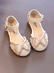 Scarpe per bambine, decorate con paillettes che imitano i diamanti, design a fiocco, rivestimento in pelle morbida, adatte per esibizioni, uso quotidiano e occasioni casual