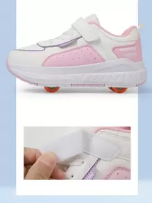 Removable 4 Wheel Roller Skates For Teens & Women, Lightweight Suitable For Running, Skating, Unisex Walking And Ice Skating Shoes With 4 Rollers, Suitable For All Seasons - Pink - View 11
