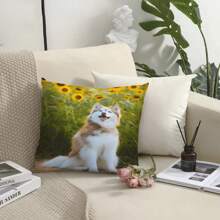 1PC Customized Pillows, Personalized Animal Pillows, Pet Dog Pillows, Digital Printing, 100% Polyester Fabric, Sofa Home Pillows, Suitable For Teenagers/Children. - Multicolor - View 4