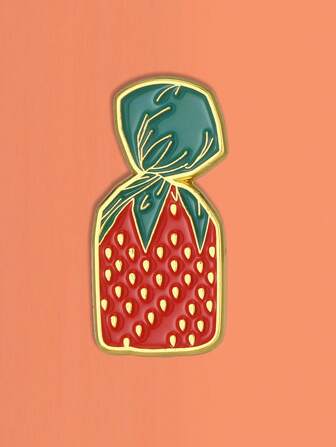 شارة فراولة من سبيكة الزنك، دبوس مينا فريد مناسب للرجال والنساء كإكسسوار أنيق، هدية عطلة مثالية للأصدقاء