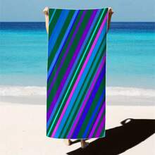 1pc Colorful Printed Beach Towel, 100% Polyester, Lightweight, Quick Dry, Absorbent, Modern Style, Rectangular Shape, Hand/Machine Washable, Suitable For Yoga, Travel, Swimming, Beach, Fitness, Camping, Bathroom, Valentine's Day, Birthday Gift Beach Essentials - Multicolor - View 16
