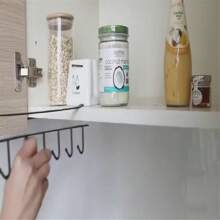 1/3pcs Multi-Function Kitchen Storage Rack, Cabinet Shelf, Hanger, Wardrobe Organizer Rack, Black