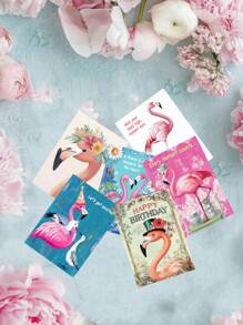 12/24pcs Vibrant Flamingo Greeting Card Set With Envelopes - Suitable For Mother's Day, Anniversary, Birthday, Thank You, Congratulations And Various Occasions - Thoughtful Card For Father, Mother, Family, Friends, Coworkers, Perfect For Animal Lovers