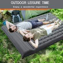 Almohadilla de dormir doble ultra gruesa de 4 pulgadas con bomba de pie integrada, colchón inflable tamaño Queen para parejas, ideal para mochileros y aventuras al aire libre - 1 - Ver 5