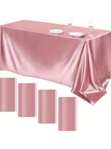 1/4/12 件精致高档缎面桌布，57 英寸 * 102 英寸长方形桌布，适合酒店宴会、婚礼派对、婚宴、家庭节日聚会、复活节晚宴、纯色缎面桌布。