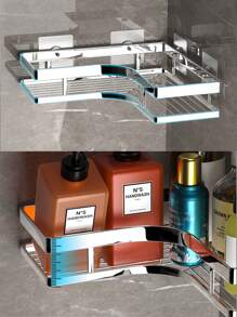 2 件不锈钢角架，金属三脚架，浴室角落储物架，壁挂式厨房角架，安装简便，适用于浴室和厨房 - 彩色 - 查看 11