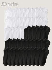 Juego de 3/10/15/20/30/50/100 pares de calcetines delgados y simples de colores negro, blanco y gris, calcetines invisibles, versátiles calcetines informales de verano para pareja, calcetines desechables de corte bajo