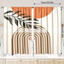 2 pièces Rideaux occultants avec motif ligne simple en tissu de polyester, convient pour la chambre à coucher, le salon, le bureau et la décoration de la maison, conception à passant pour tringle à rideaux