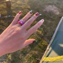 OVERSIZE 4-12 Silicone Rhinestone Ring For Men And Women Silicone Diamond Rings - Women's Wedding Engagement Rubber Band - Rose Red - View 2