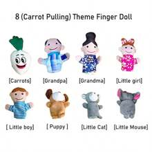 BELLKIDS 8个迷你毛绒手指偶，可爱动物玩偶，毛绒玩具，课堂讲故事道具，《三只小猪》故事，派对，生日礼物，圣诞节 - 彩色 - 查看 12