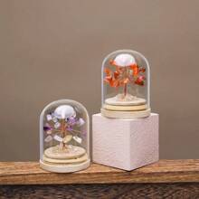 1pc Natural Quartz Crystal Chips Specimen, Feng Shui Crystal Money Tree Decor In Glass Bottle, Desktop Home Accessory - Strawberry-quartz - View 4