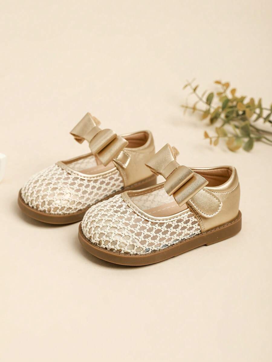 Mädchen Urlaubsstil Schleife Dekor Mesh flache Lässig Schuhe