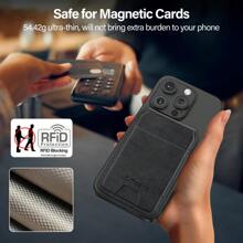 LC.IMEEKE 1pc Pu Leather Magnetic Wallet Card Holder Stand MagSafe Accessories Compatible With Phone 16 15 14 13 12 Pro/Pro Max/Plus/Mini