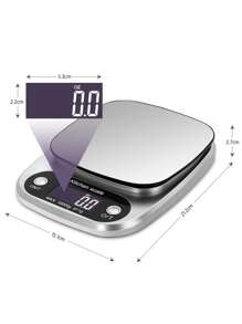 10kg/1g High Precision Multi-Function Coffee Scale, Stainless Steel LCD Display High Accuracy Electronic Kitchen Scale, Food Scale, Handheld Italian Coffee Scale, Precise Baking Kitchen Scale, Coffee Bean Scale, Kitchen Accessories, Baking Tools, Suitable For Kitchen Baking Cooking, Weight Loss And Nutritional Diet (Batteries Not Included) - Multicolor - View 3
