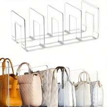 1pc Plastic Clear Bag Storage Divider, Acrylic Closet Finishing Divider, Purse Handbag Storage Rack, Transparent Bag Organizer Stand