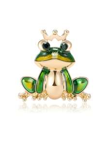 1pc Vintage Frog Crystal Rhinestone Brooch, Scarf Clips, Clothes/Headscarf Accessories - Multicolor - View 10