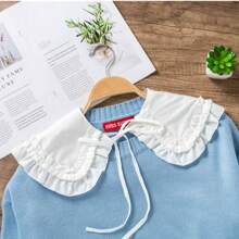 1 pieza Cuello destartalable de Peter Pan de gasa blanca para mujer