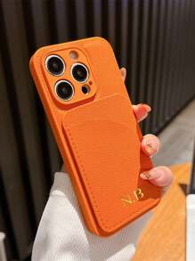 Funda de teléfono de lujo personalizada con tarjetero compatible con 16e 16 15 14 13 12 11 Pro Max Plus X XS XR Cubierta con iniciales personalizadas 3D grabadas con tecnología de estampado en caliente. Funda trasera clásica, un regalo perfecto para cumpleaños, graduación, bodas, Navidad, Halloween, baile de invierno, Día de la Madre, Día del Padre.