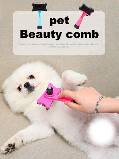 Regalo para amantes de gatos/perros y obsequio para mamás de perros/gatos. Cepillo de amor para mamá de perros y amantes de perros. Peine para desechar pelo para mamá de gatos y amantes de gatos. Cepillo para eliminar pelo con un solo botón para perritos de peluche. Suministros de aseo para mascotas para amantes de gatos/perros y mamás de perros/gatos.