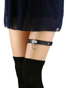 1pc Gothic Y2K Style Fashion Black & Pink Punk Garter Belt Leg Chains, Suitable For Women Daily, Festival, Party Wear, Fashion Leg Decor, Gift - Multicolor - View 16