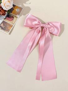 1pc Women's Large Shiny Satin Bow Hair Clip Barrette, Simple Yet Sweet, Suitable For Daily Commute, Holidays, Parties, Outings, Photoshoots, Any Occasion - Perfect Gift For Best Friend