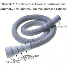 5pcs 1/2/3 Meters Extra Large Thick Extension Tube, Universal Multi-Size Outlet Water Hose, Washing Machine Drain Hose, Multi-Head Drain Hose For Dishwasher, Washing Machine Drain Pipe Extension