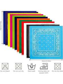 21 Inch Polyester Paisley Rock Street Hip-Hop Bandana With Non-Sweat-Absorbing Decorative Quick-Drying Design, Ideal Choice For Gift Hair Band Turban Headband Sweatband, Hairband - Multicolor - View 2