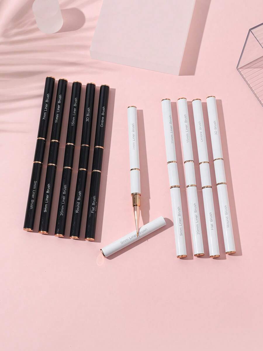 Set de 5 piezas de bolígrafos de metal de doble punta, incluye: bolígrafos para dibujar flores, dibujos de colores, dibujos de líneas, terapia fotográfica y juego de pinceles para tallado