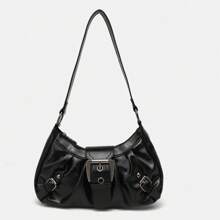 En 2025, el nuevo bolso de estilo clásico de moda "Joker Hot Girl" estilo Y2K con decoración de ojetes metálicos es adecuado para ir de compras. El diseño incluye un bolso de hombro en forma de media luna y un bolso de estilo motocicleta para llevar debajo del brazo.