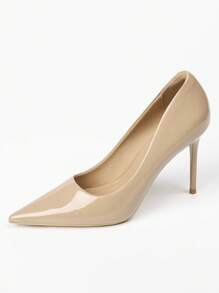 Xin Jing Shoes 秋冬季女士高跟礼服鞋，时尚浅口鞋，优雅 - 卡其色 - 查看 5