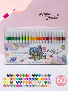 Nouveau marqueur acrylique à pointe souple avec 72 couleurs, grande capacité et encre à 30% à base d'eau. Convient aux débutants pour dessiner, couleurs faciles et rapides. Cadeaux d'anniversaire pour les amis, dessins scolaires, rentrée des classes