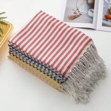 1 pieza Toalla de playa turca a rayas de secado rápido y ligera, ideal para la playa, el campamento, la natación, el soleamiento, los viajes, las actividades de ocio y los accesorios para fiestas
