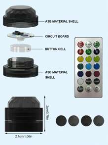 Kfz LED Atmosphärenbeleuchtung Fußraumbeleuchtung Innenraum kabellose Fernbedienung Dekorationsleuchten kabellose farbige Beleuchtung, RGB Mini kabellose selbstklebende LED Innenraum Ambiente Licht Fernbedienung Dekoration Auto Dach Fuß Atmosphäre RGB Unterwasser Aquarium Lampe farbig für Kfz, Raum, Pool (Fernbedienungsstil ist zufällig)